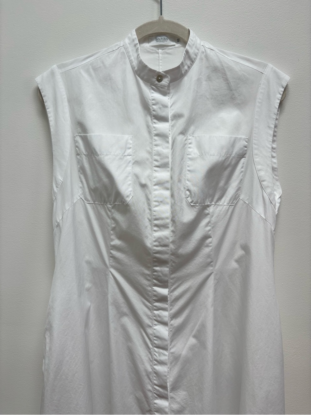 Barba Cucito A Mano Napoli White Sleeveless Midi Dress 42 L - Picture 3 of 11